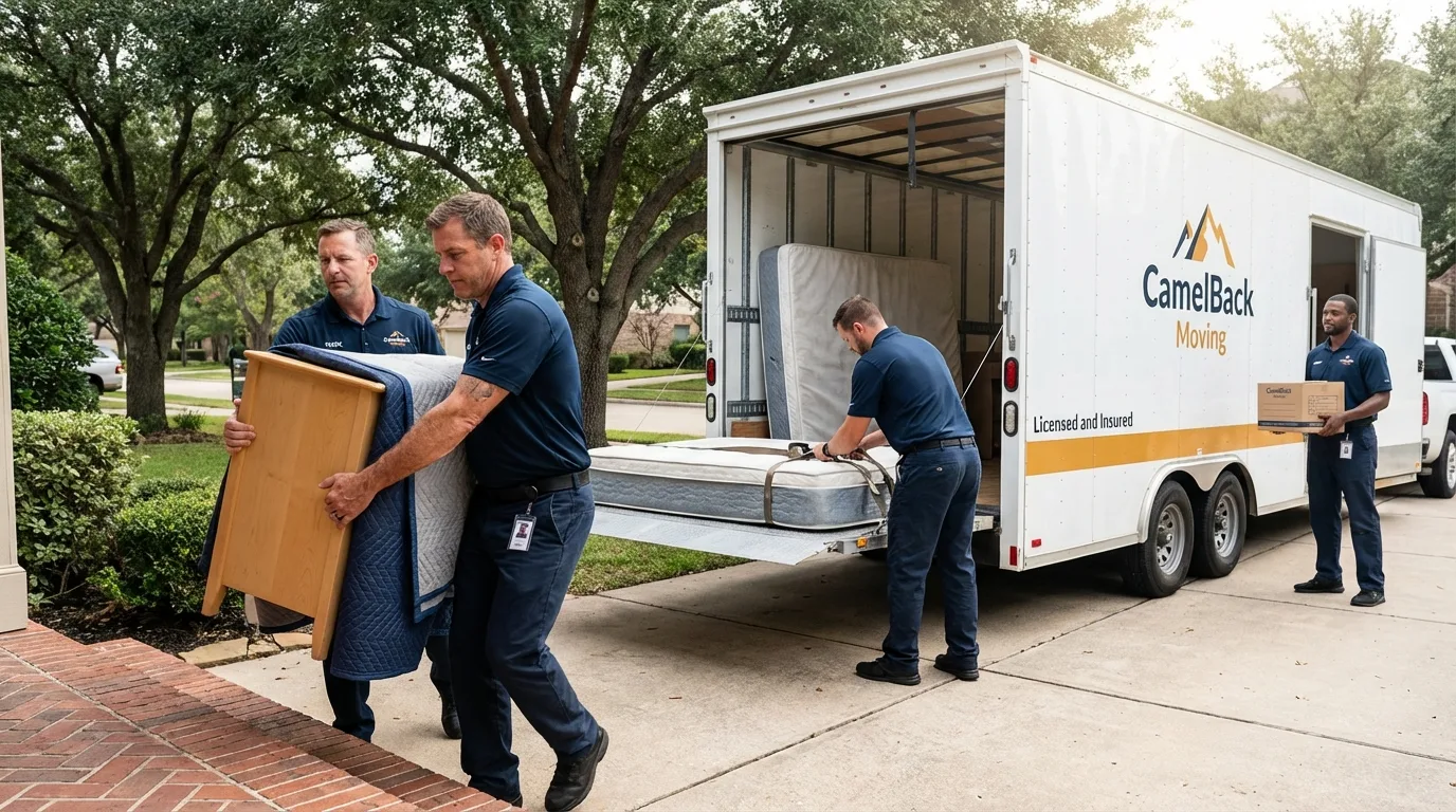 Crew loading residential truck for cross-state move from Corozal, PR