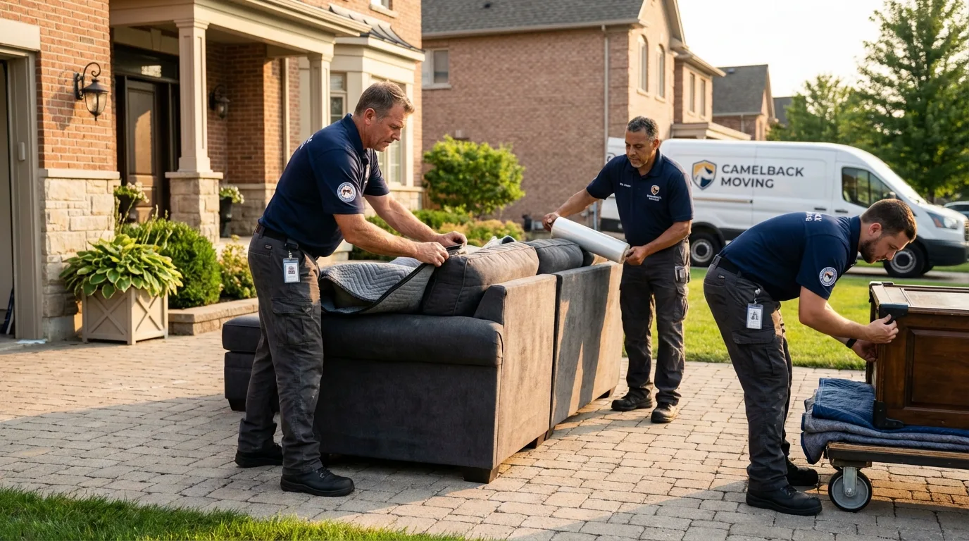 Large estate moving crew wrapping furniture in Corozal, PR